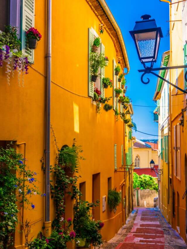 Colorful alley of Menton