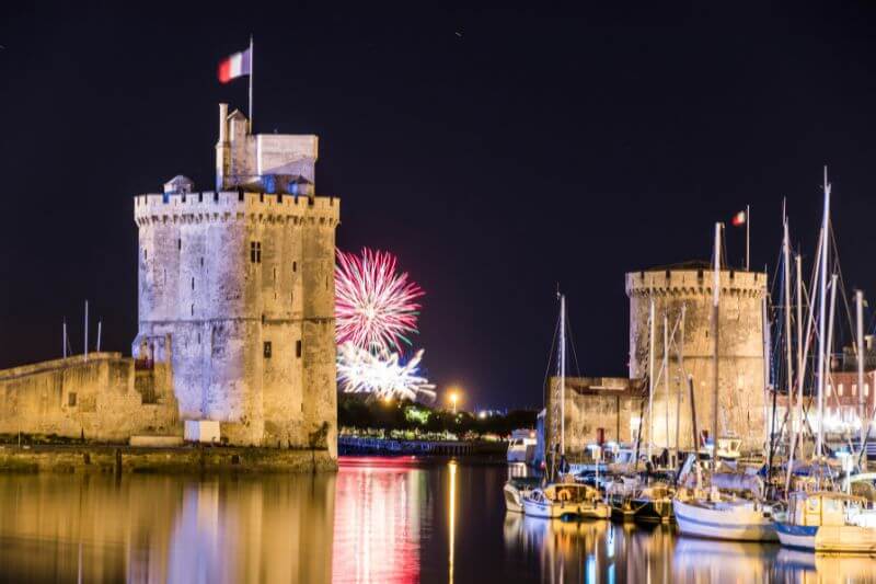 Old Port La Rochelle at night