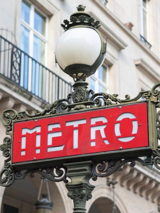 visit versailles from paris - metro subway sign in paris