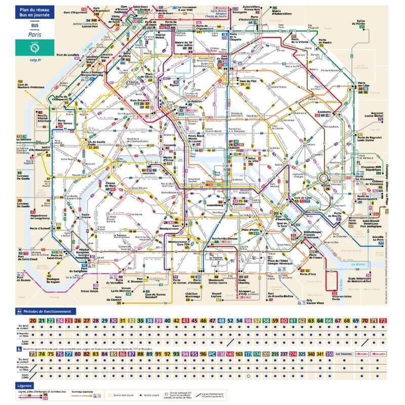 Plano de autobuses de la región parisina