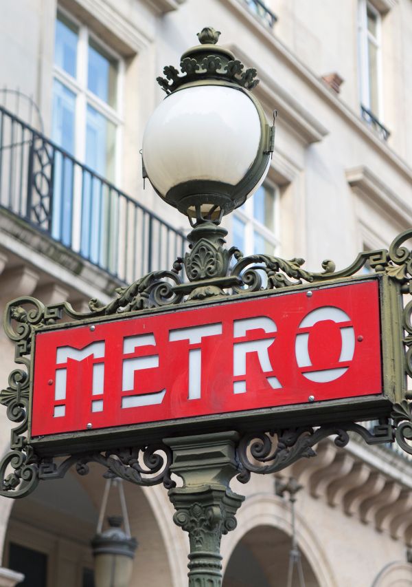 visit versailles from paris - metro subway sign in paris