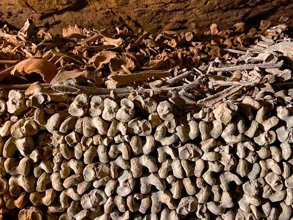 Remains in the Catacombs of Paris