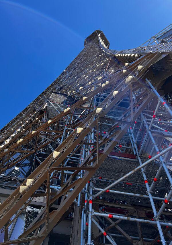 The Eiffel Tower seen from up close