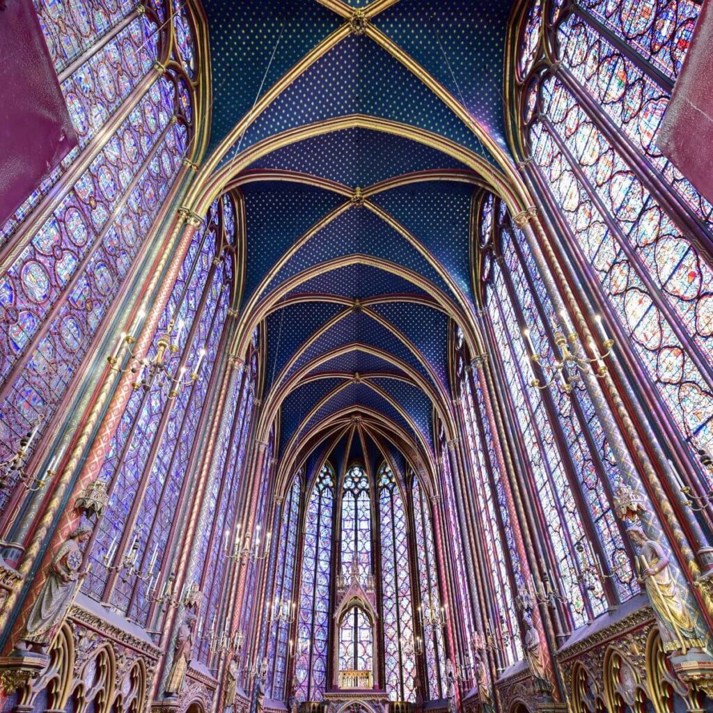 Saint Chapelle ceiling lighted