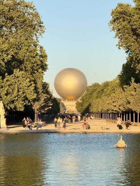 Tuileries Garder with Olympic cauldron